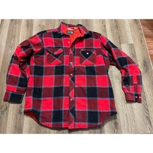 Pine Grove Shirt, Men's Size Large, Red Black Blue, Plaid, Button Up